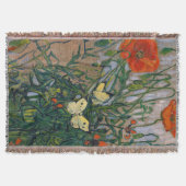 ビンセント・ヴァン・ゴッホ – 蝶とポピー スローブランケット (正面)