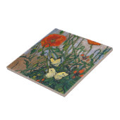ビンセント・ヴァン・ゴッホ – 蝶とポピー タイル (側面)