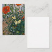 ビンセント・ヴァン・ゴッホ – 蝶とポピー ノートカード (正面/裏面)