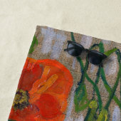 ビンセント・ヴァン・ゴッホ – 蝶とポピー ビーチタオル (インサイチュ)