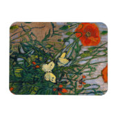 ビンセント・ヴァン・ゴッホ – 蝶とポピー マグネット (横)