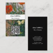 ビンセント・ヴァン・ゴッホ – 蝶とポピー – QRコード 名刺 (正面/裏面)