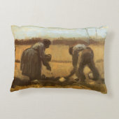 ビンセント・ヴァン・ゴッホ – 農民植栽ジャガイモ アクセントクッション (裏面)