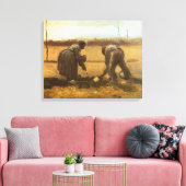 ビンセント・ヴァン・ゴッホ – 農民植栽ジャガイモ キャンバスプリント (インサイチュ (リビング))