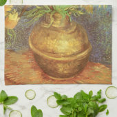 ビンセント・ヴァン・ゴッホ – 銅花瓶の中の油蔵 キッチンタオル (折り畳み)