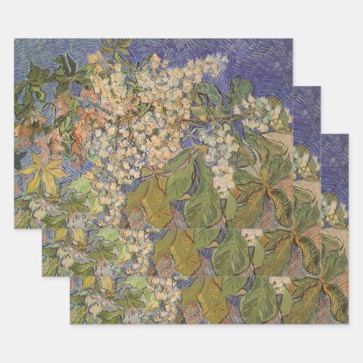 ビンセント・ヴァン・ゴッホ – 開花栗の枝 ラッピングペーパーシート (セット)