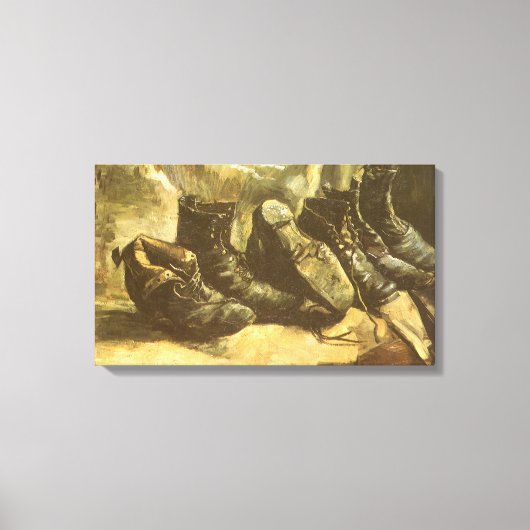 ビンセント・ヴァン・ゴッホ – 静物三足の靴 キャンバスプリント (正面)