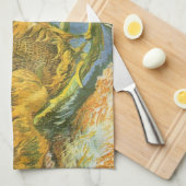 ビンセント・ヴァン・ゴッホ – 静物詩:4つの切り取ったひまわり キッチンタオル (四つ折り)