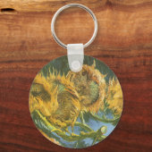 ビンセント・ヴァン・ゴッホ – 静物詩:4つの切り取ったひまわり キーホルダー (正面)