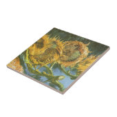 ビンセント・ヴァン・ゴッホ – 静物詩：4つの切り取ったひまわり タイル (側面)