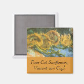 ビンセント・ヴァン・ゴッホ – 静物詩:4つの切り取ったひまわり マグネット (正面/裏面)