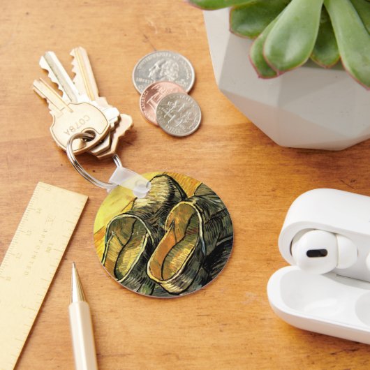 ビンセント・ヴァン・ゴッホ – 革の下駄のペア キーホルダー (デスク)