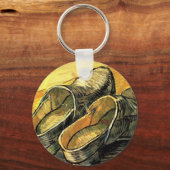 ビンセント・ヴァン・ゴッホ – 革の下駄のペア キーホルダー (正面)