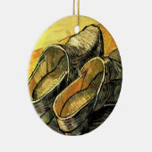 ビンセント・ヴァン・ゴッホ – 革の下駄のペア セラミックオーナメント (右)