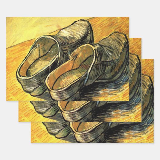 ビンセント・ヴァン・ゴッホ – 革の下駄のペア ラッピングペーパーシート (セット)