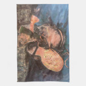 ビンセント・ヴァン・ゴッホ – 靴のペアを持つ静物詩 キッチンタオル (縦)