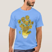 ビンセント・ヴァン・ゴッホ 黄色い花瓶のひまわり Tシャツ (正面)
