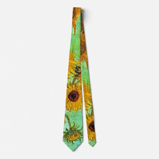 ビンセント・ヴァン・ゴッホ-12のひまわり花瓶 ネクタイ (正面)
