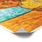 ビンセント・ヴァン・ゴッホ-12のひまわり花瓶 ポスター (角)