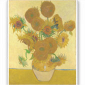 ビンセント・ヴァン・ゴッホ-15のひまわり花瓶 シール (正面)