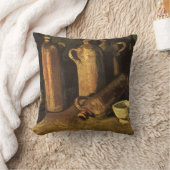 ビンセント・ヴァン・ゴッホ-4石のボトルで静物画 クッション (ブランケット)