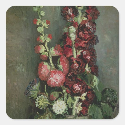 ビンセント・ヴァン・ゴッホ | Hollyhocks, 1886 スクエアシール (正面)