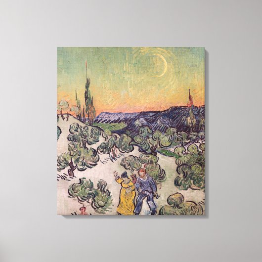 ビンセント・ヴァン・ゴッホ | Moonlit Landscape, 1889 キャンバスプリント (正面)