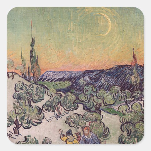 ビンセント・ヴァン・ゴッホ | Moonlit Landscape, 1889 スクエアシール (正面)