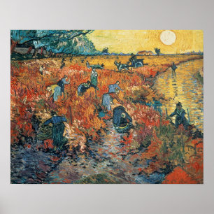 ビンセント・ヴァン・ゴッホ Red Vineyards at Arles, 1888 ポスター