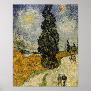 ビンセント・ヴァン・ゴッホ   Road with Cypress, 1890 ポスター