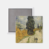 ビンセント・ヴァン・ゴッホ | Road with Cypress, 1890 マグネット (正面/裏面)