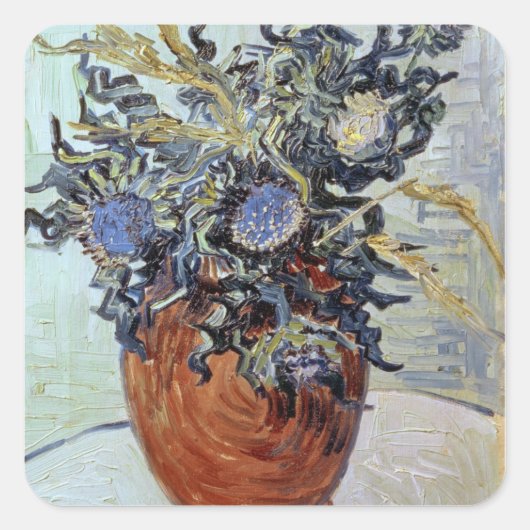 ビンセント・ヴァン・ゴッホ | Still Life with Thistles, 1890 スクエアシール (正面)