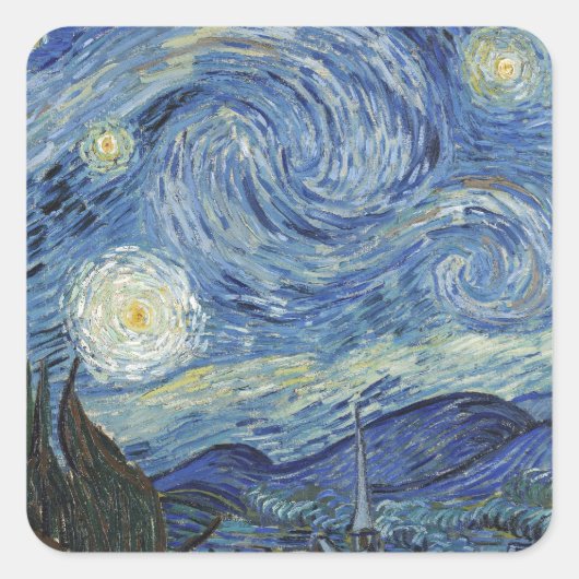 ビンセント・ヴァン・ゴッホ | The Starry Night, June 1889 スクエアシール (正面)
