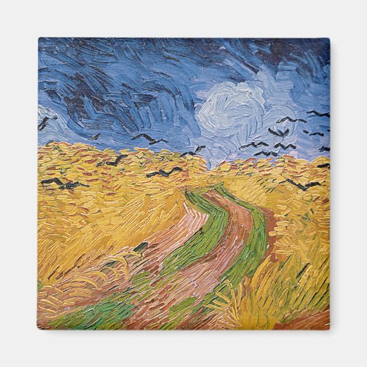 ビンセント・ヴァン・ゴッホ | Wheatfield with Crows, 1890 マグネット (正面)