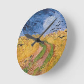 ビンセント・ヴァン・ゴッホ | Wheatfield with Crows, 1890 ラウンド壁時計 (傾斜)