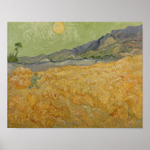 ビンセント・ヴァン・ゴッホ Wheatfield with Reaper, 1889 ポスター