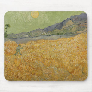 ビンセント·ヴァン·ゴッホ  Wheatfield with Reaper, 1889 マウスパッド