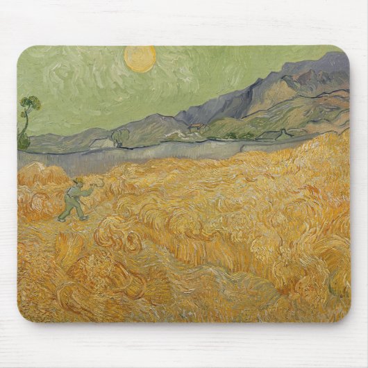 ビンセント·ヴァン·ゴッホ| Wheatfield with Reaper, 1889 マウスパッド (正面)