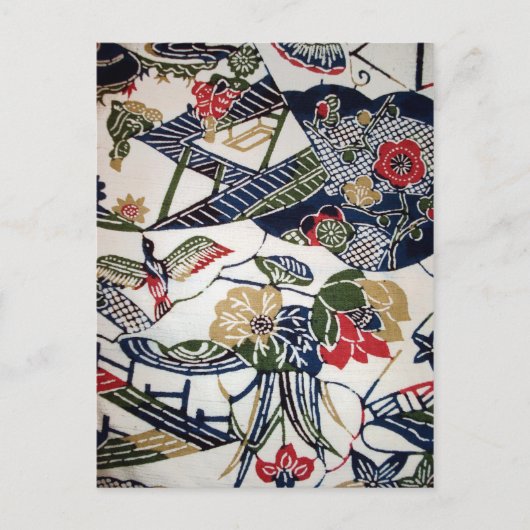 ビンタガ(沖縄の伝統的な染色織物) ポストカード (正面)