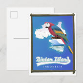 ビンタン島インドネシアの旅行マップ インビテーションポストカード (正面/裏面)