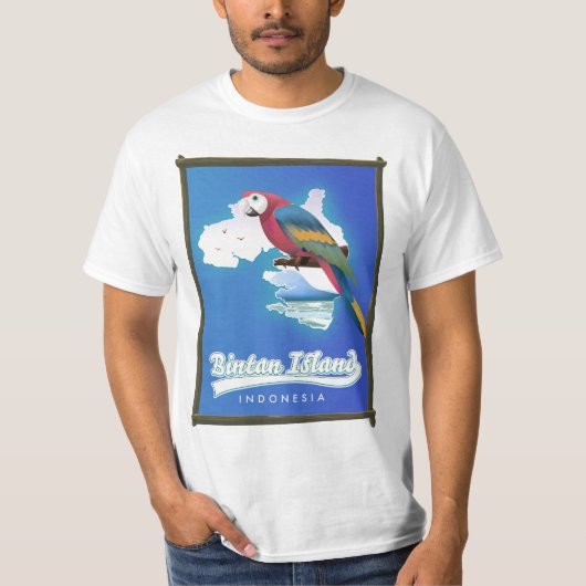 ビンタン島インドネシアの旅行マップ Tシャツ (正面)