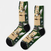 ビンチキンフォトコラージュ、クルーソックス ソックス (左)