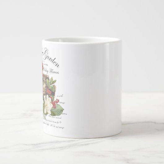 ビンテモダンージクリスマス（鳥）ショウジョウコウカンチョウ ジャンボコーヒーマグカップ (正面)