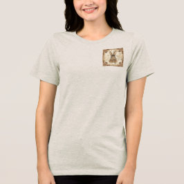 ビンテージうさぎ,花柄のキュートなうさぎ トライブレンドＴシャツ