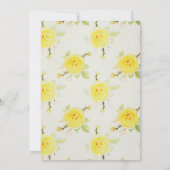 ビンテージとエレガントな黄色の花のウェディング 招待状 (裏面)