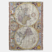ビンテージな世界地図の古地図 スローブランケット (正面縦)