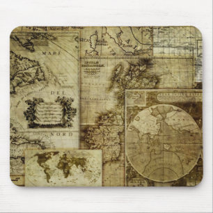 ビンテージな古世界の地図 マウスパッド