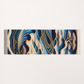 ビンテージな日本の浮世絵北斎イズムとローファイアートが融合した着物柄の ヨガマット (裏面(横))