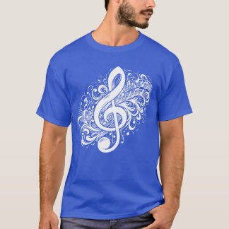 ビンテージな楽譜と音部記号が可愛い Tシャツ