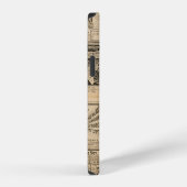 ビンテージな紙の背景: 古新聞 iPhoneケース (右側面)